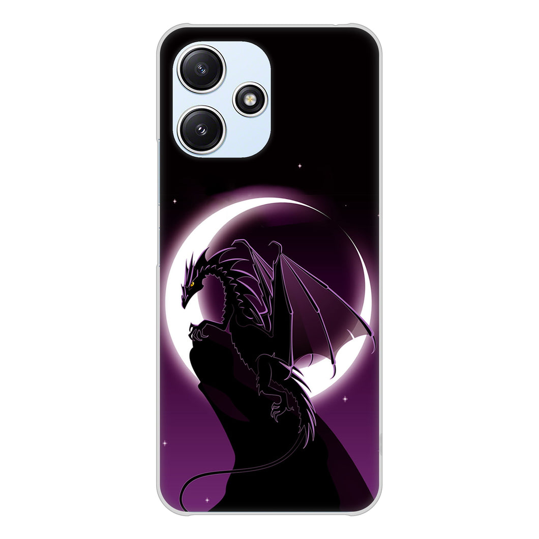 Redmi 12 5G XIG03 au 高画質仕上げ 背面印刷 ハードケース 【037 三日月とドラゴン】