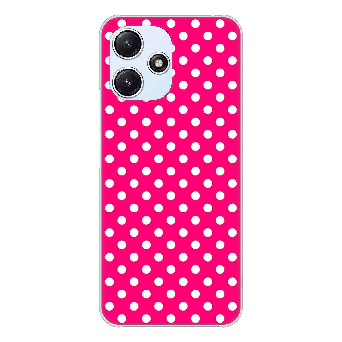 Redmi 12 5G XIG03 au 高画質仕上げ 背面印刷 ハードケースシンプル柄(水玉)