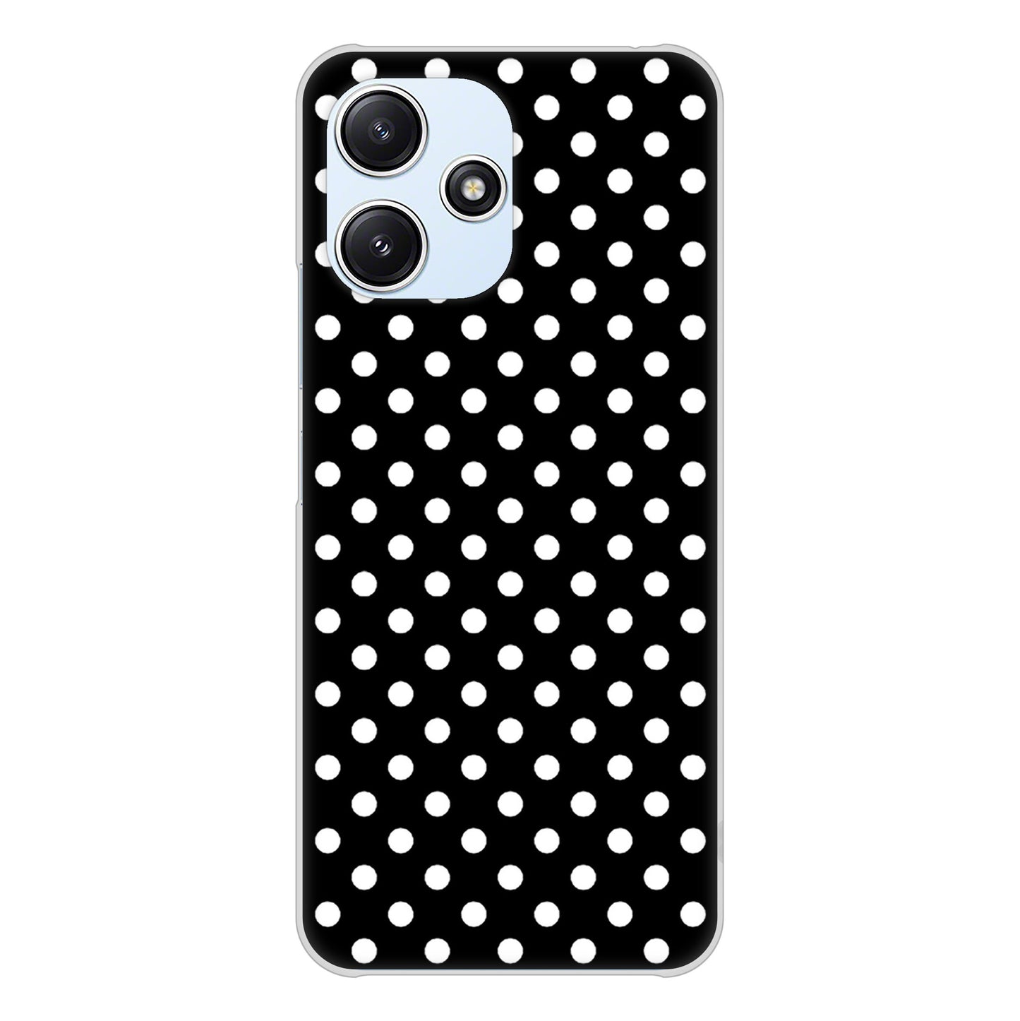Redmi 12 5G XIG03 au 高画質仕上げ 背面印刷 ハードケースシンプル柄(水玉)