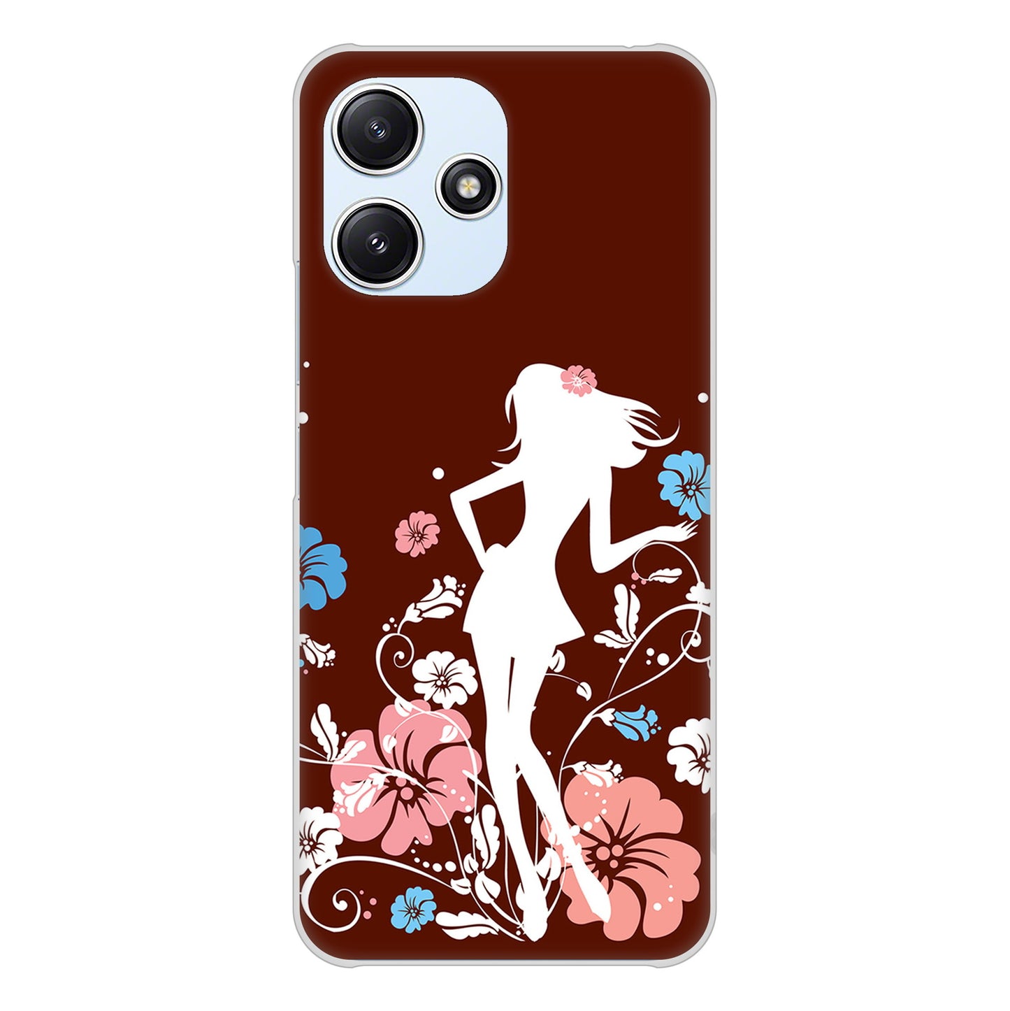 Redmi 12 5G XIG03 au 高画質仕上げ 背面印刷 ハードケース 【110 ハイビスカスと少女】