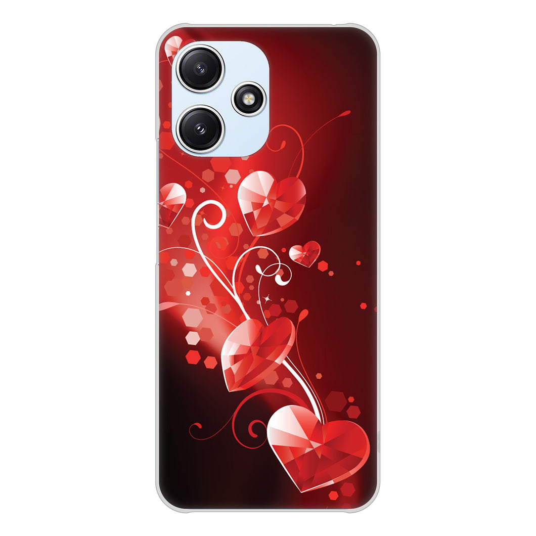 Redmi 12 5G XIG03 au 高画質仕上げ 背面印刷 ハードケースきらめきハート