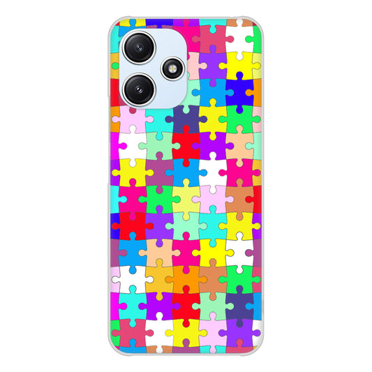 Redmi 12 5G XIG03 au 高画質仕上げ 背面印刷 ハードケース 【727 カラフルパズル】
