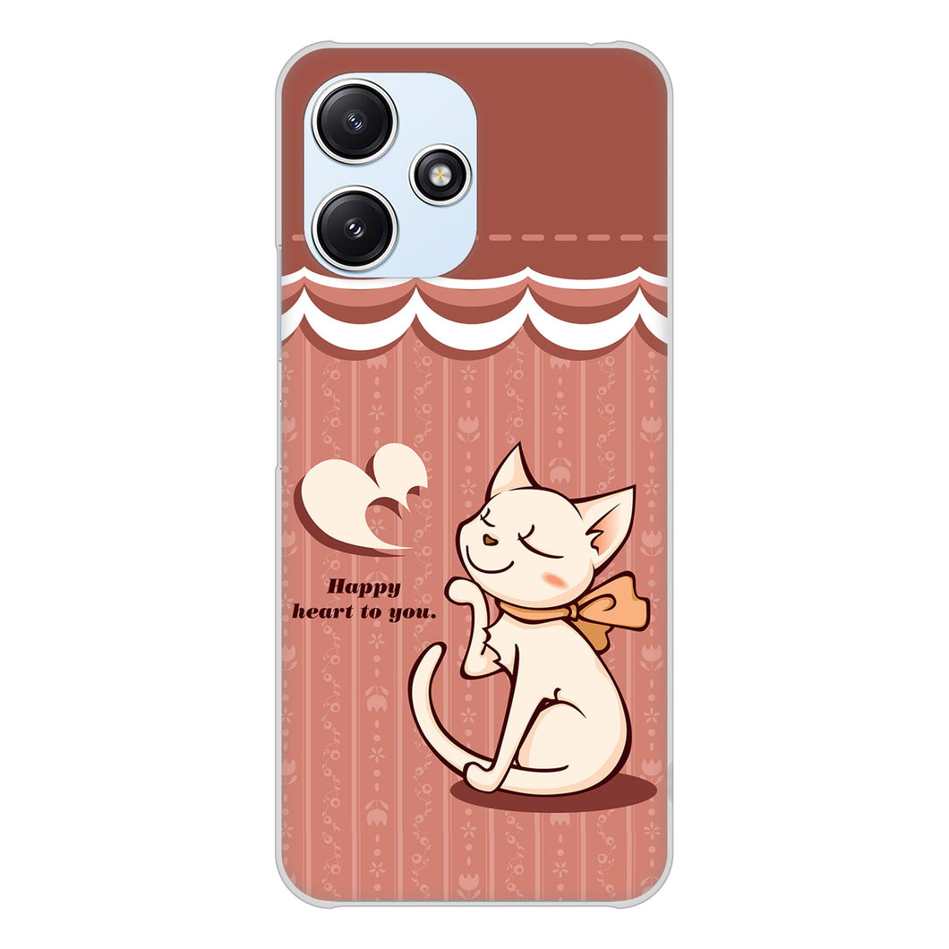 Redmi 12 5G XIG03 au 高画質仕上げ 背面印刷 ハードケース 【1102 ネコの投げキッス】