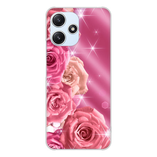 Redmi 12 5G XIG03 au 高画質仕上げ 背面印刷 ハードケース 【1182 ピンクの薔薇に誘われて】