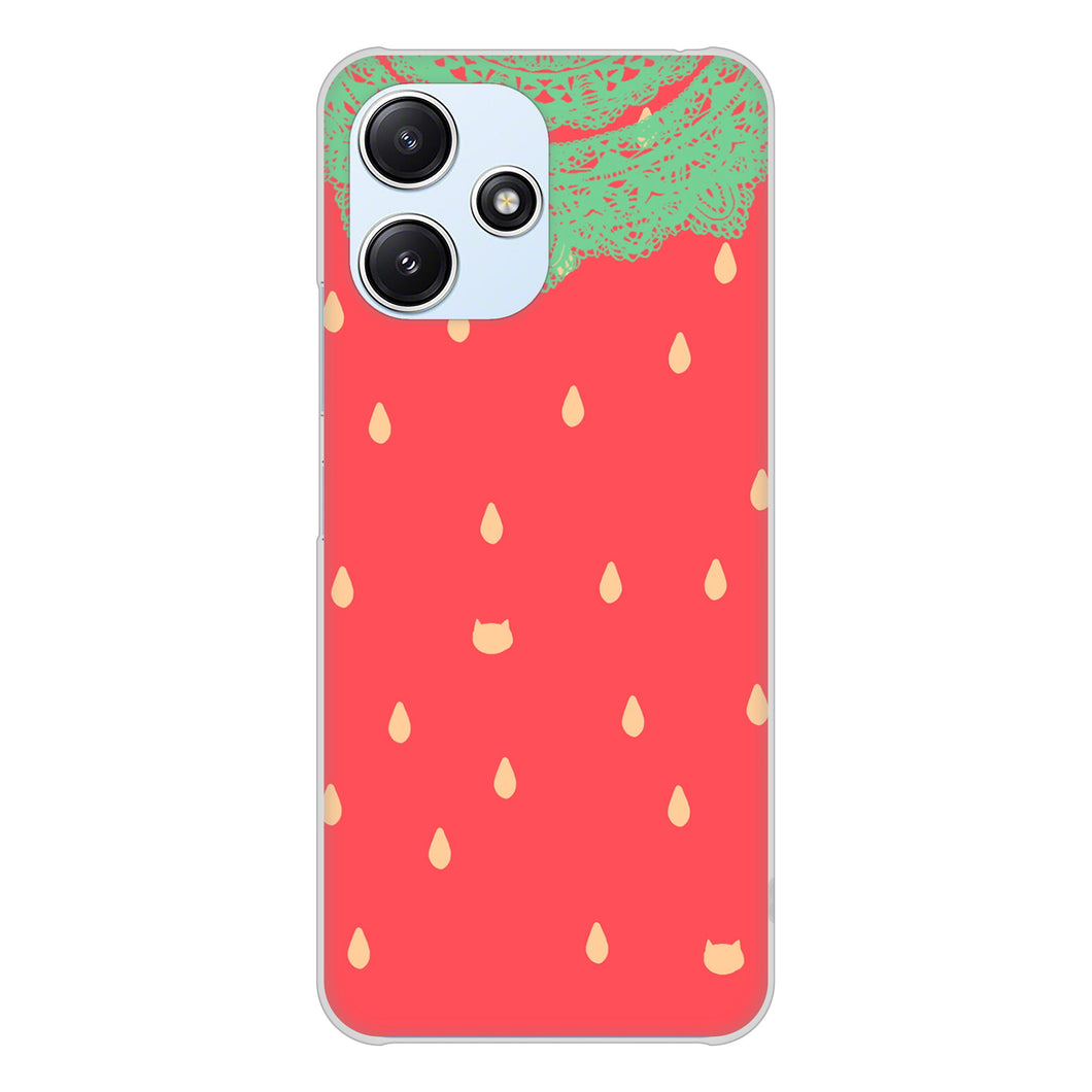Redmi 12 5G XIG03 au 高画質仕上げ 背面印刷 ハードケース 【MI800 strawberry ストロベリー】