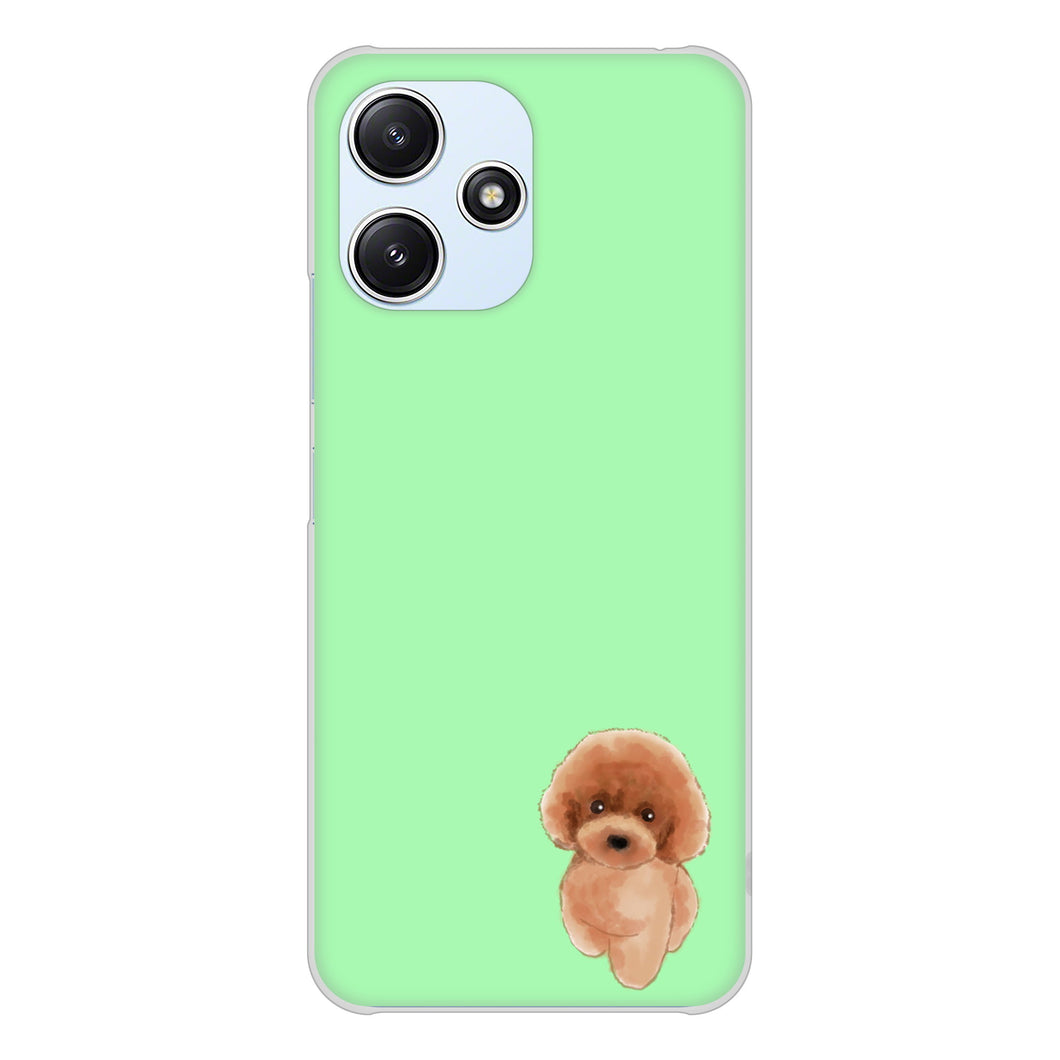 Redmi 12 5G XIG03 au 高画質仕上げ 背面印刷 ハードケーストイプードルレッド