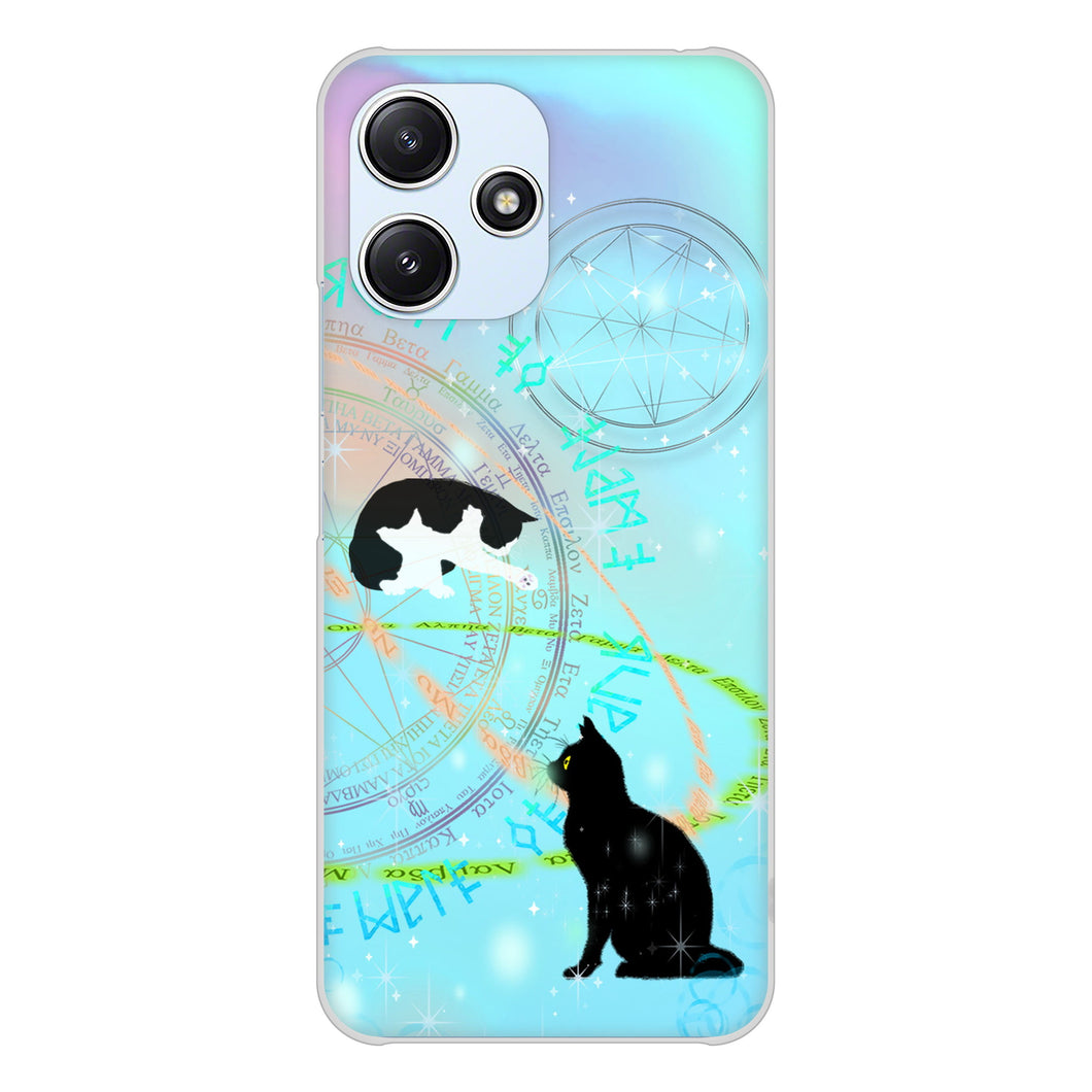 Redmi 12 5G XIG03 au 高画質仕上げ 背面印刷 ハードケース魔法陣猫