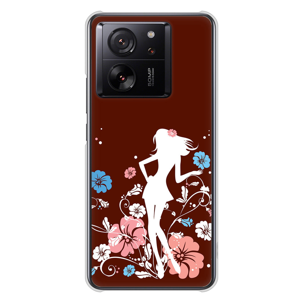 Xiaomi 13T XIG04 au 高画質仕上げ 背面印刷 ハードケース 【110 ハイビスカスと少女】