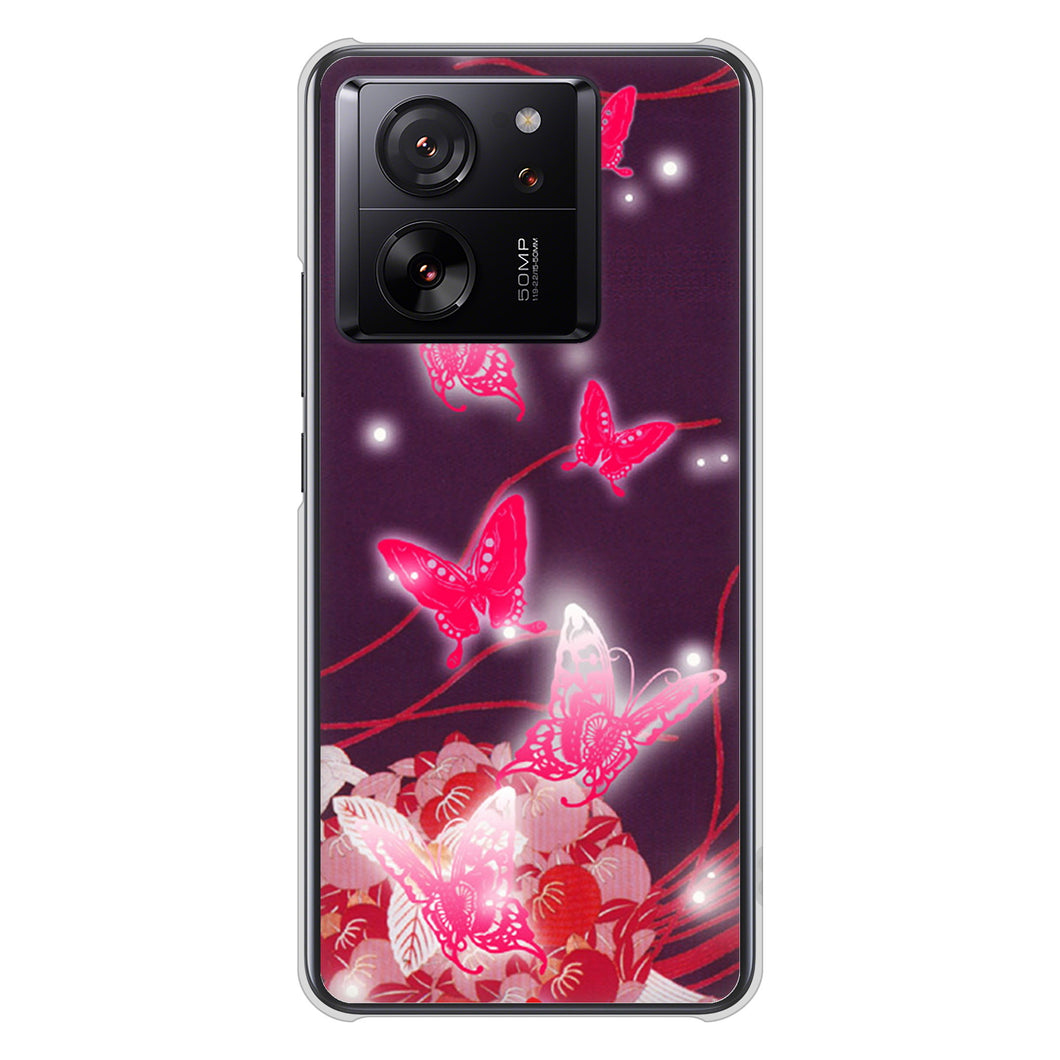 Xiaomi 13T XIG04 au 高画質仕上げ 背面印刷 ハードケースバタフライ