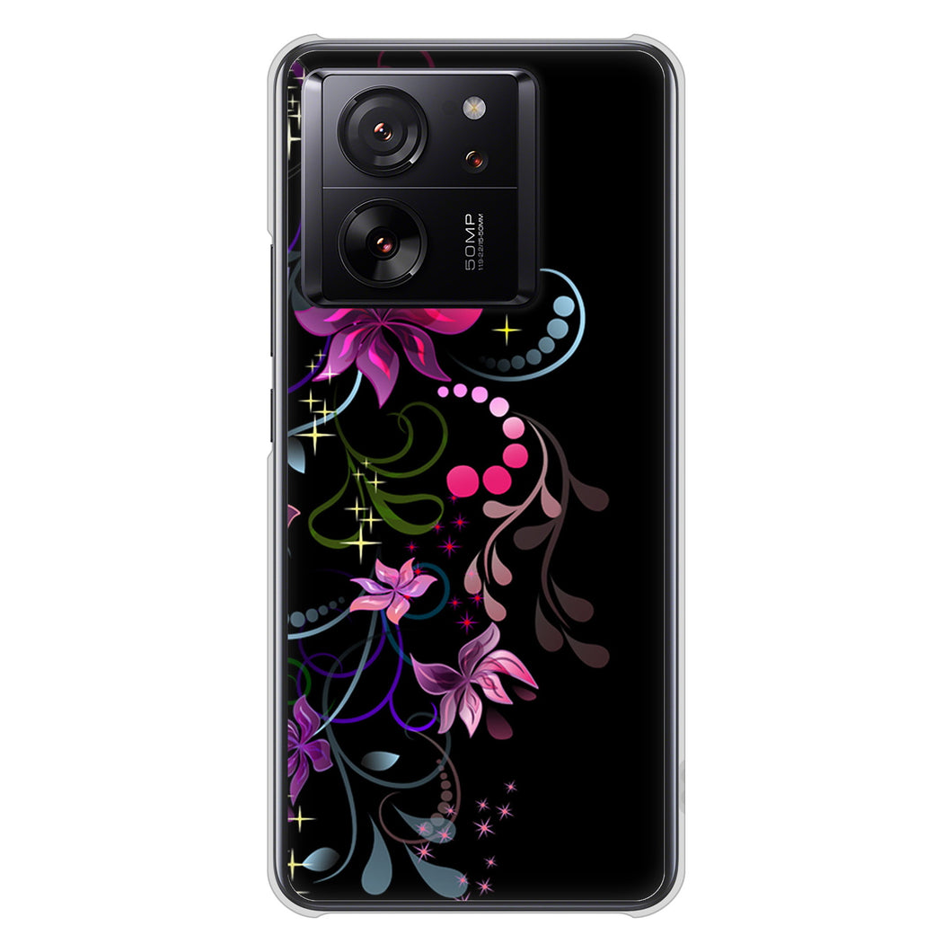Xiaomi 13T XIG04 au 高画質仕上げ 背面印刷 ハードケース 【263 闇に浮かぶ華】