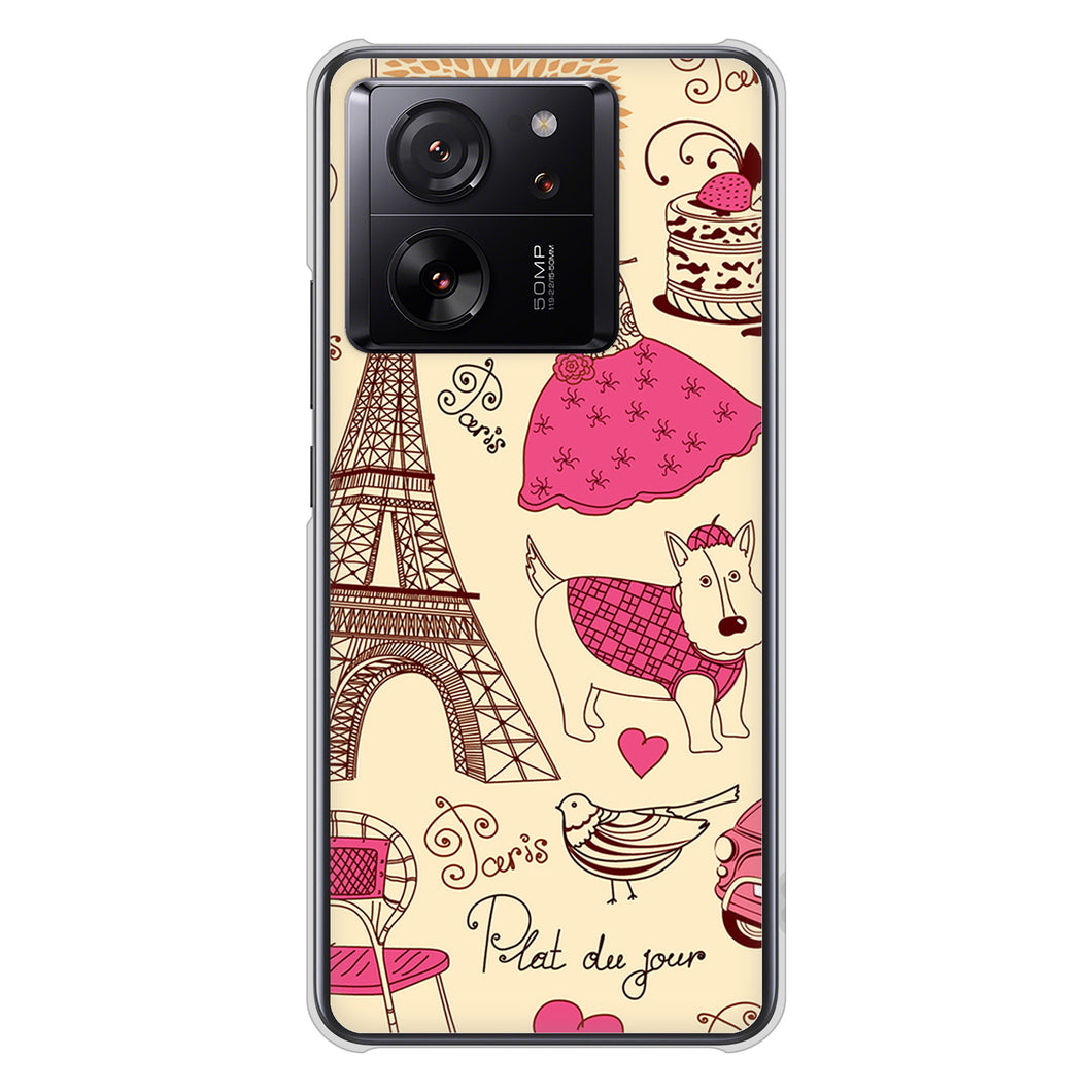 Xiaomi 13T XIG04 au 高画質仕上げ 背面印刷 ハードケースLOVE フランス