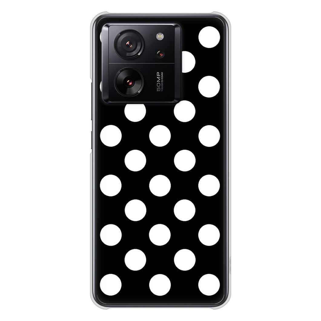 Xiaomi 13T XIG04 au 高画質仕上げ 背面印刷 ハードケースシンプル柄(水玉)