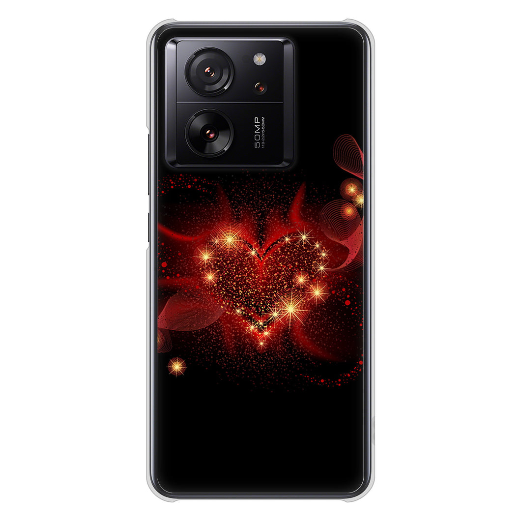 Xiaomi 13T XIG04 au 高画質仕上げ 背面印刷 ハードケースきらめきハート