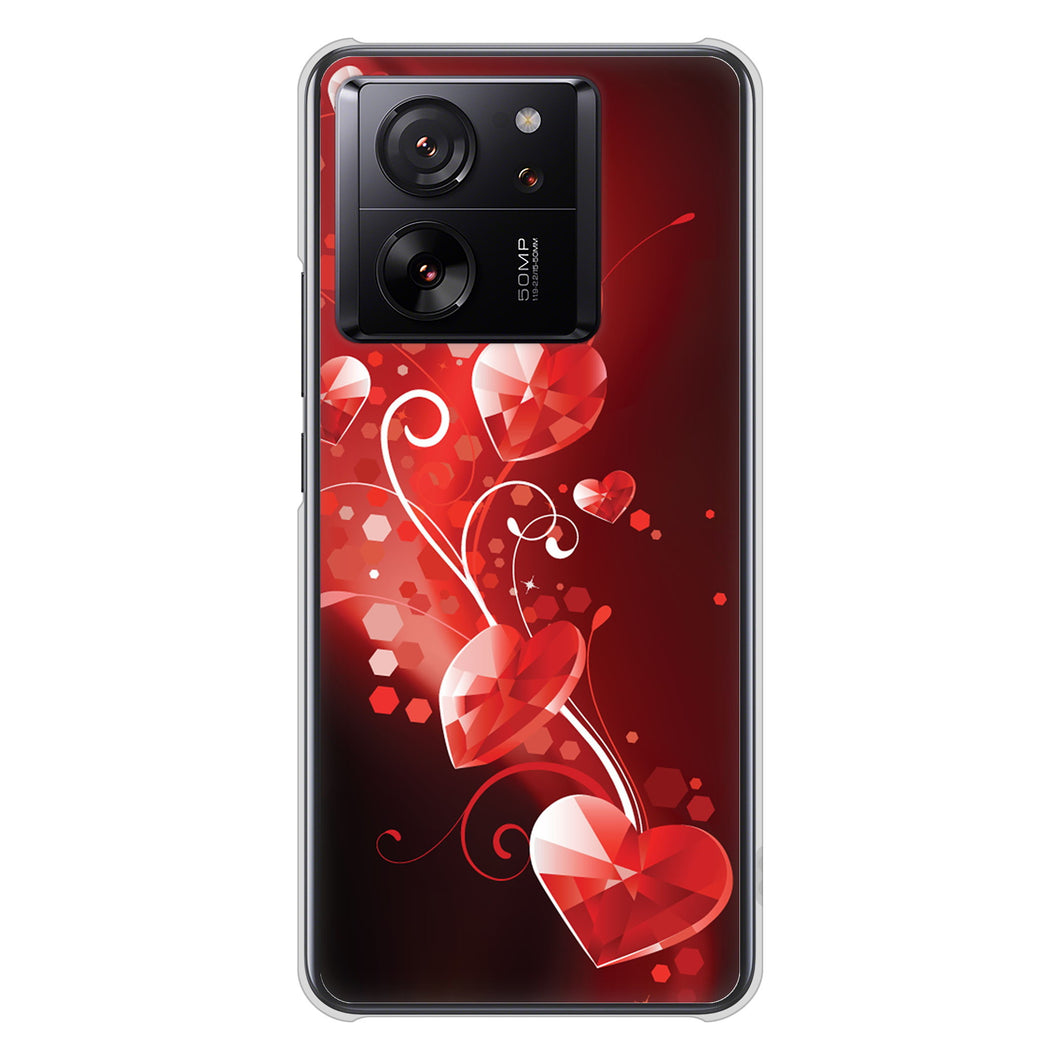 Xiaomi 13T XIG04 au 高画質仕上げ 背面印刷 ハードケースきらめきハート