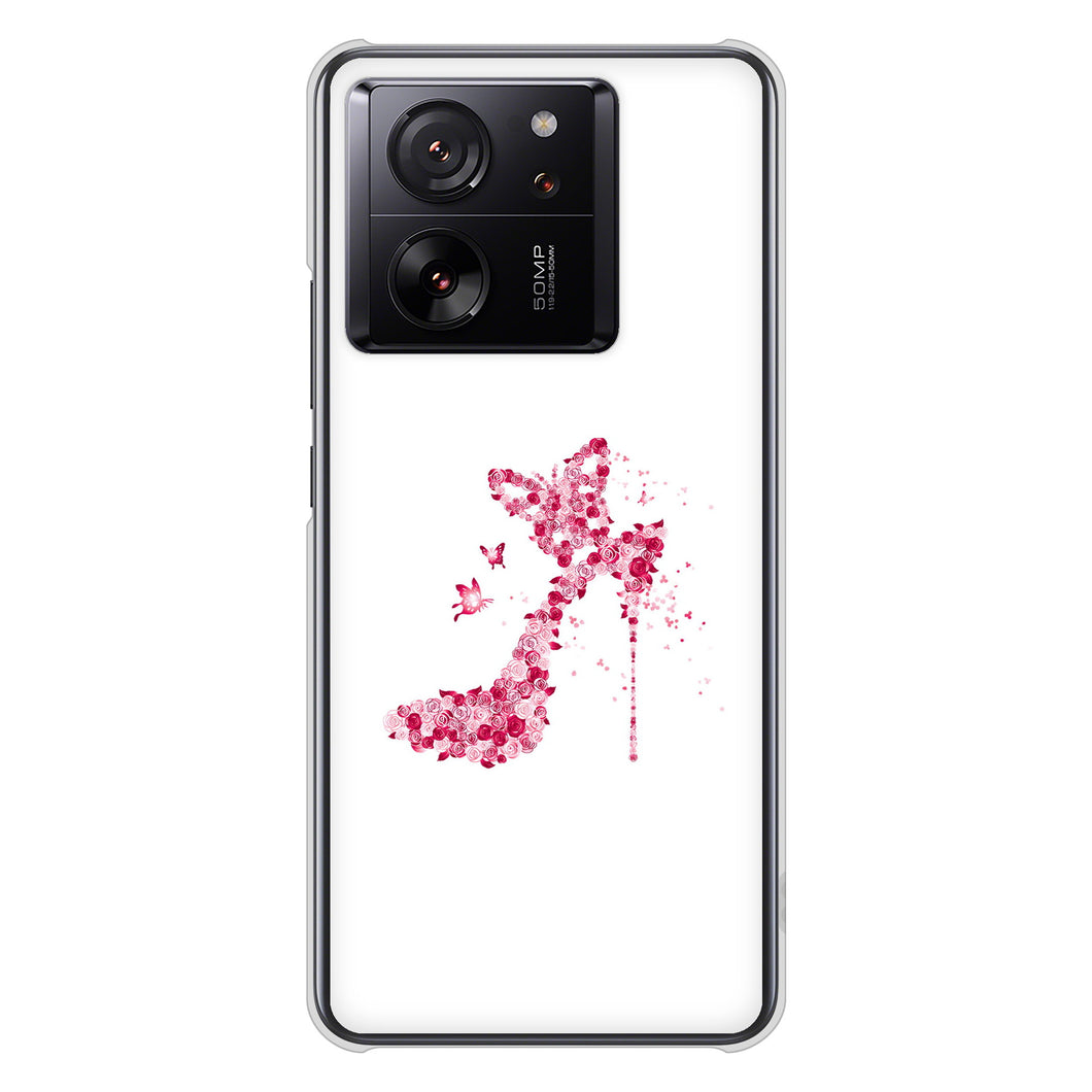 Xiaomi 13T XIG04 au 高画質仕上げ 背面印刷 ハードケース 【387 薔薇のハイヒール】