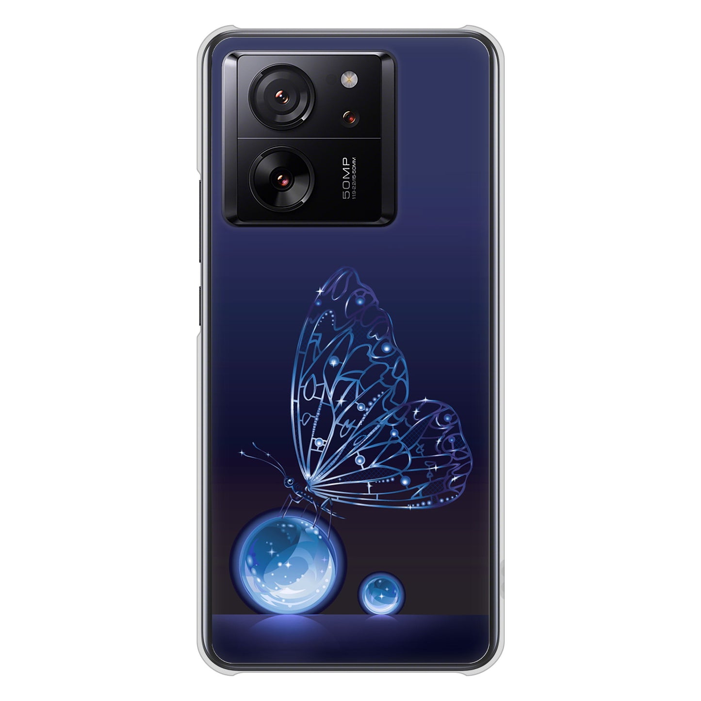Xiaomi 13T XIG04 au 高画質仕上げ 背面印刷 ハードケースバタフライ