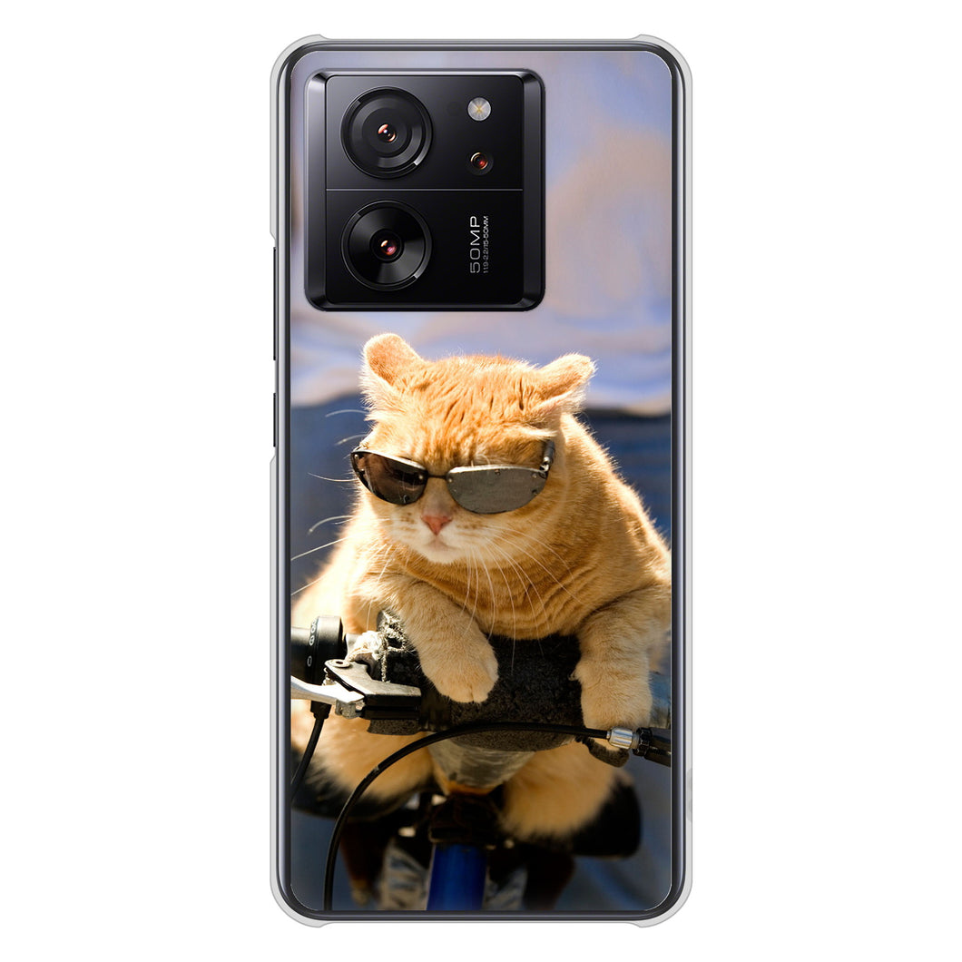 Xiaomi 13T XIG04 au 高画質仕上げ 背面印刷 ハードケース 【595 にゃんとサイクル】