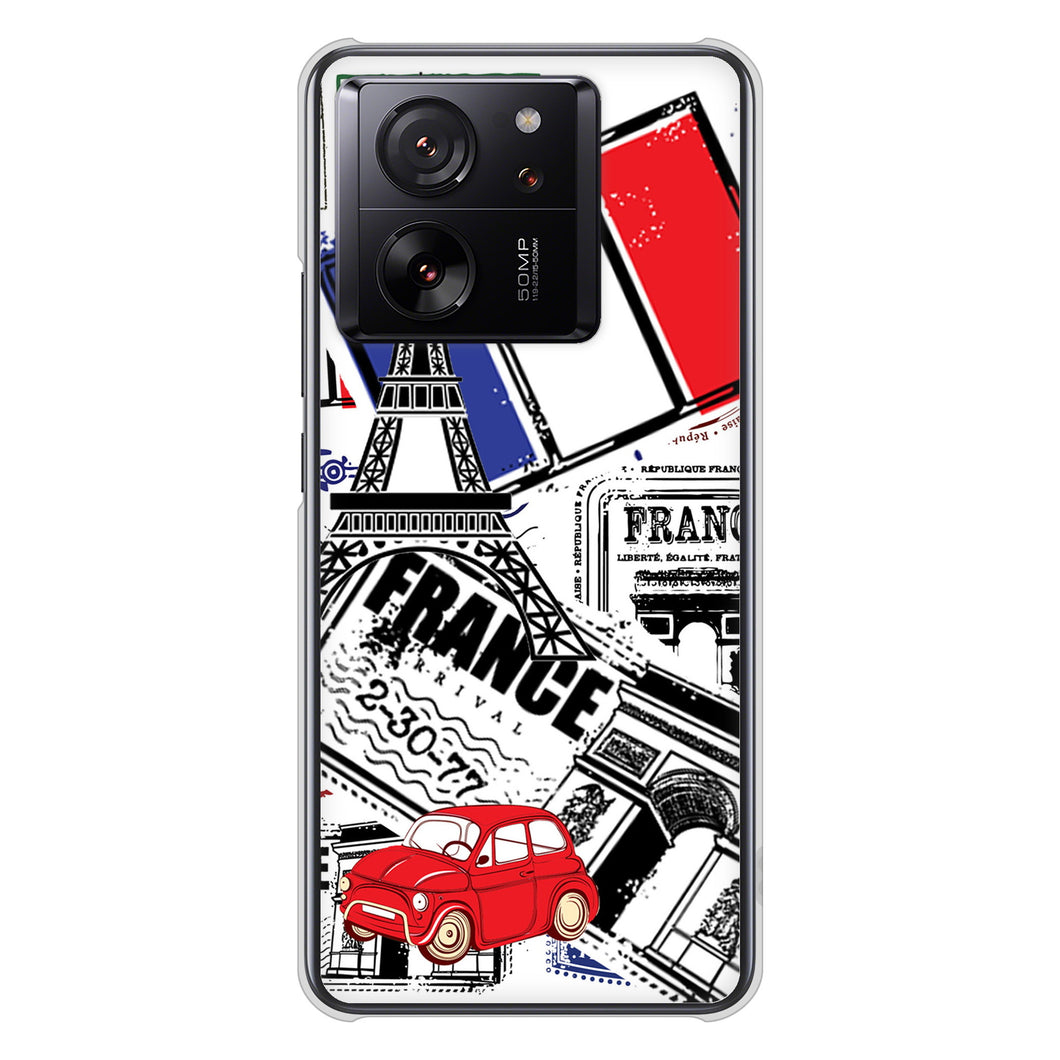 Xiaomi 13T XIG04 au 高画質仕上げ 背面印刷 ハードケースLOVE フランス