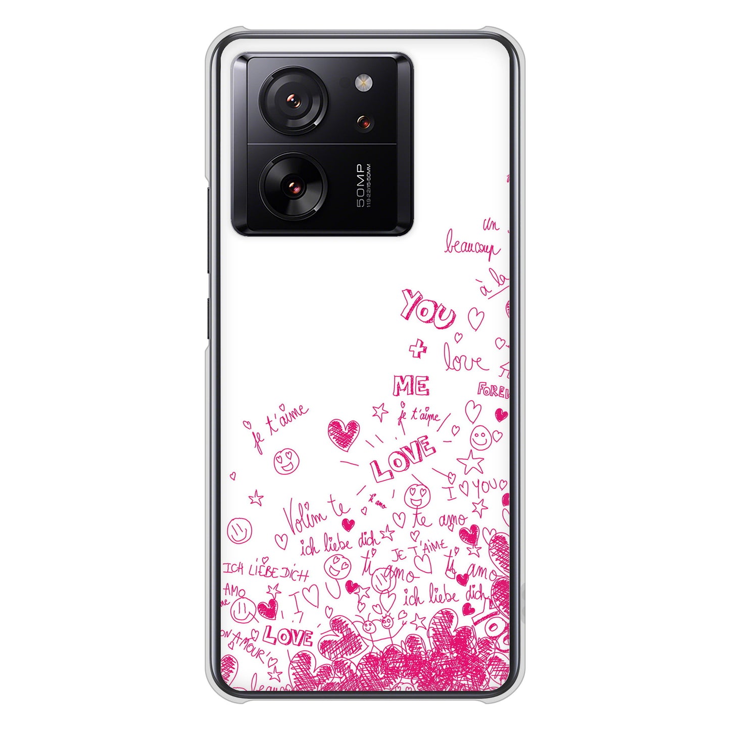 Xiaomi 13T XIG04 au 高画質仕上げ 背面印刷 ハードケースプリティハート
