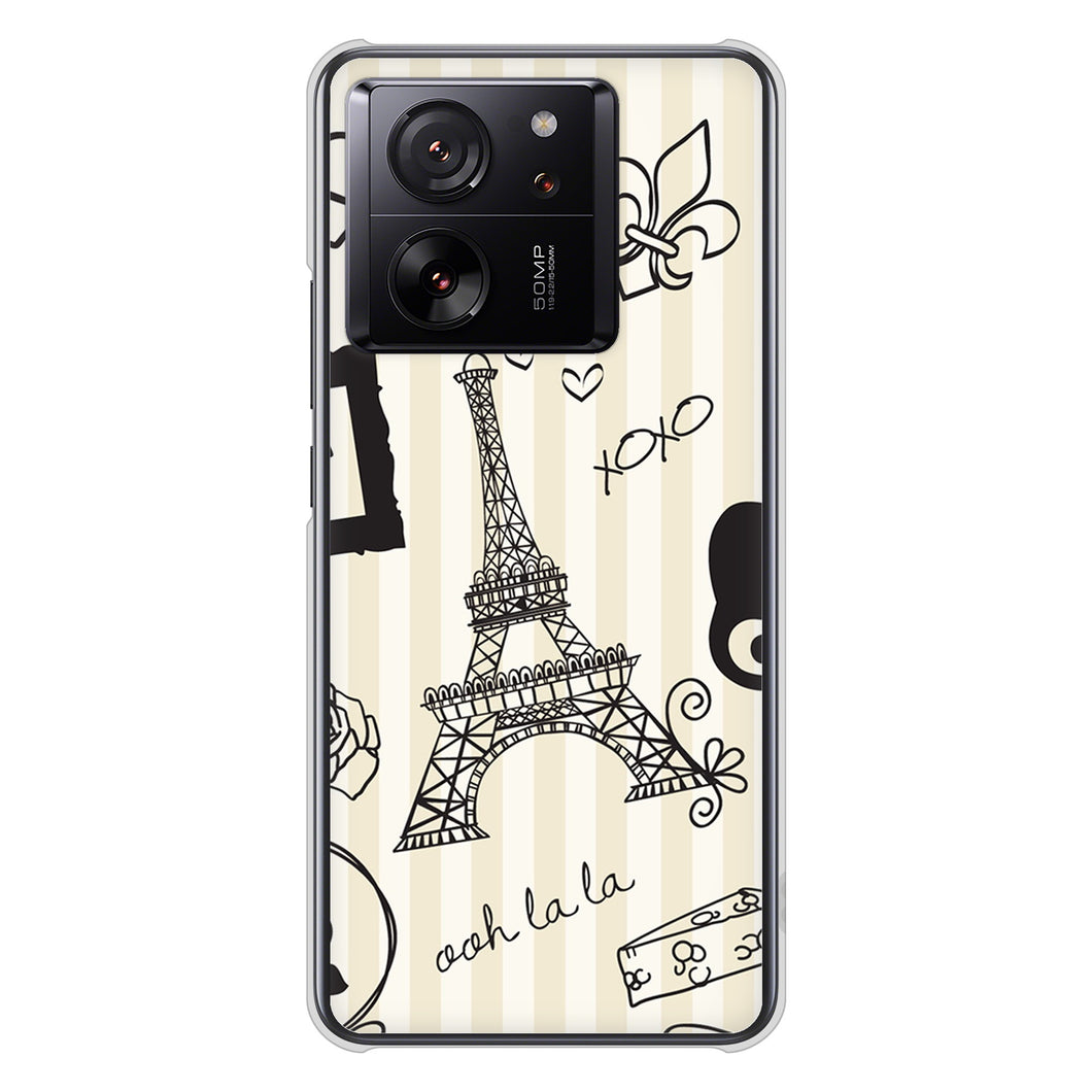 Xiaomi 13T XIG04 au 高画質仕上げ 背面印刷 ハードケースLOVE フランス