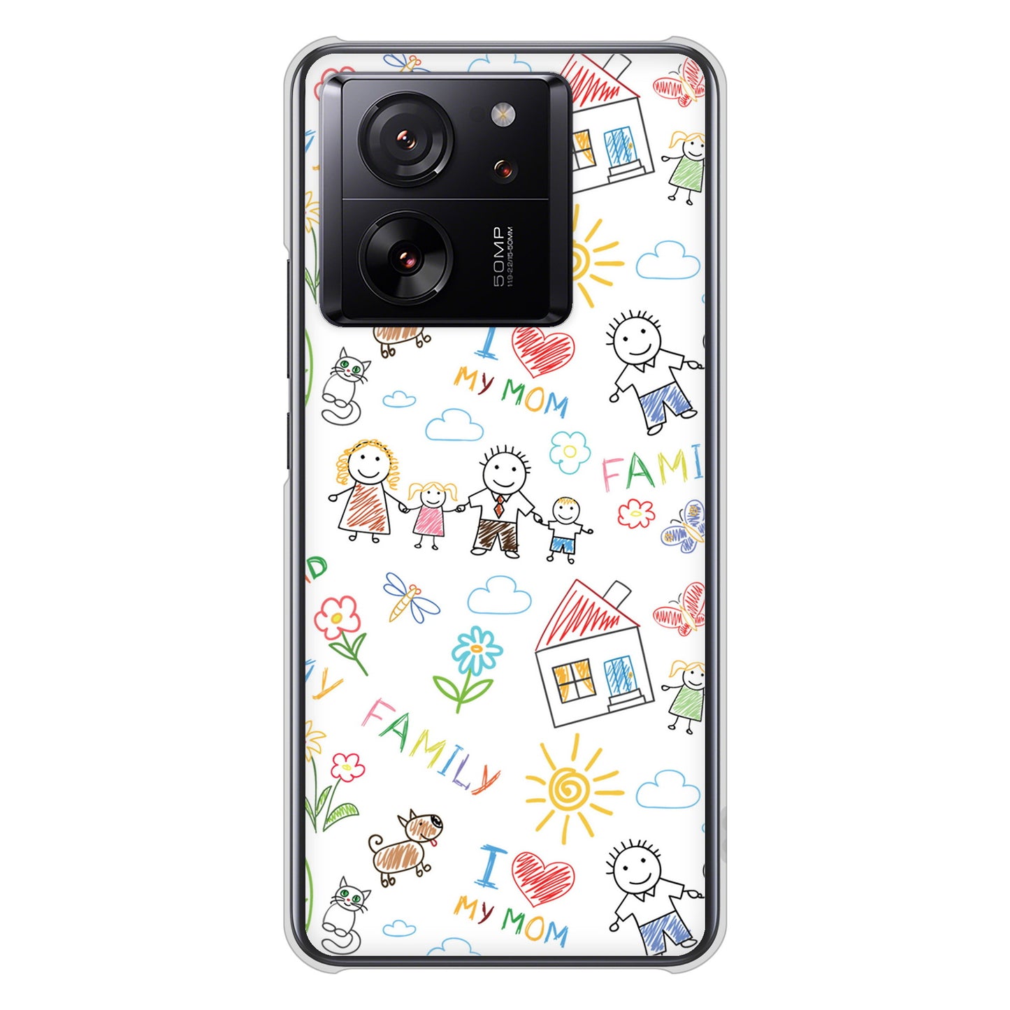 Xiaomi 13T XIG04 au 高画質仕上げ 背面印刷 ハードケースカップル&ファミリー