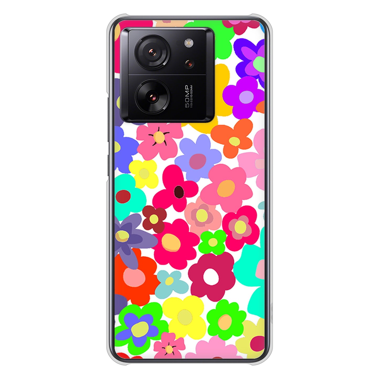 Xiaomi 13T XIG04 au 高画質仕上げ 背面印刷 ハードケースルーズフラワー