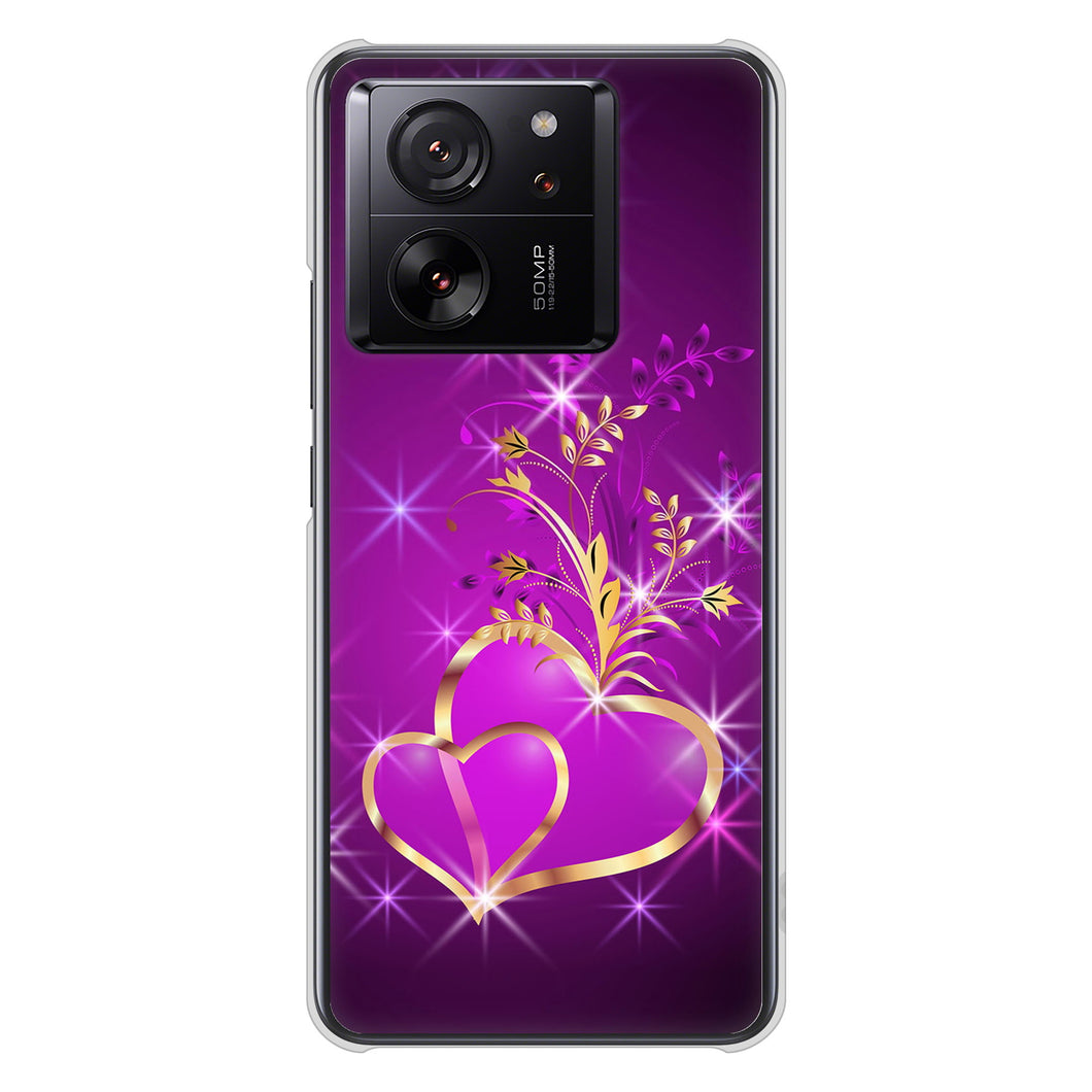 Xiaomi 13T XIG04 au 高画質仕上げ 背面印刷 ハードケースきらめきハート