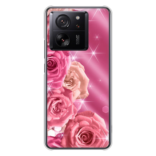 Xiaomi 13T XIG04 au 高画質仕上げ 背面印刷 ハードケース 【1182 ピンクの薔薇に誘われて】