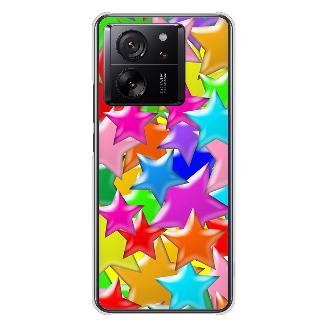 Xiaomi 13T XIG04 au 高画質仕上げ 背面印刷 ハードケース 【1293 ランダムスター】