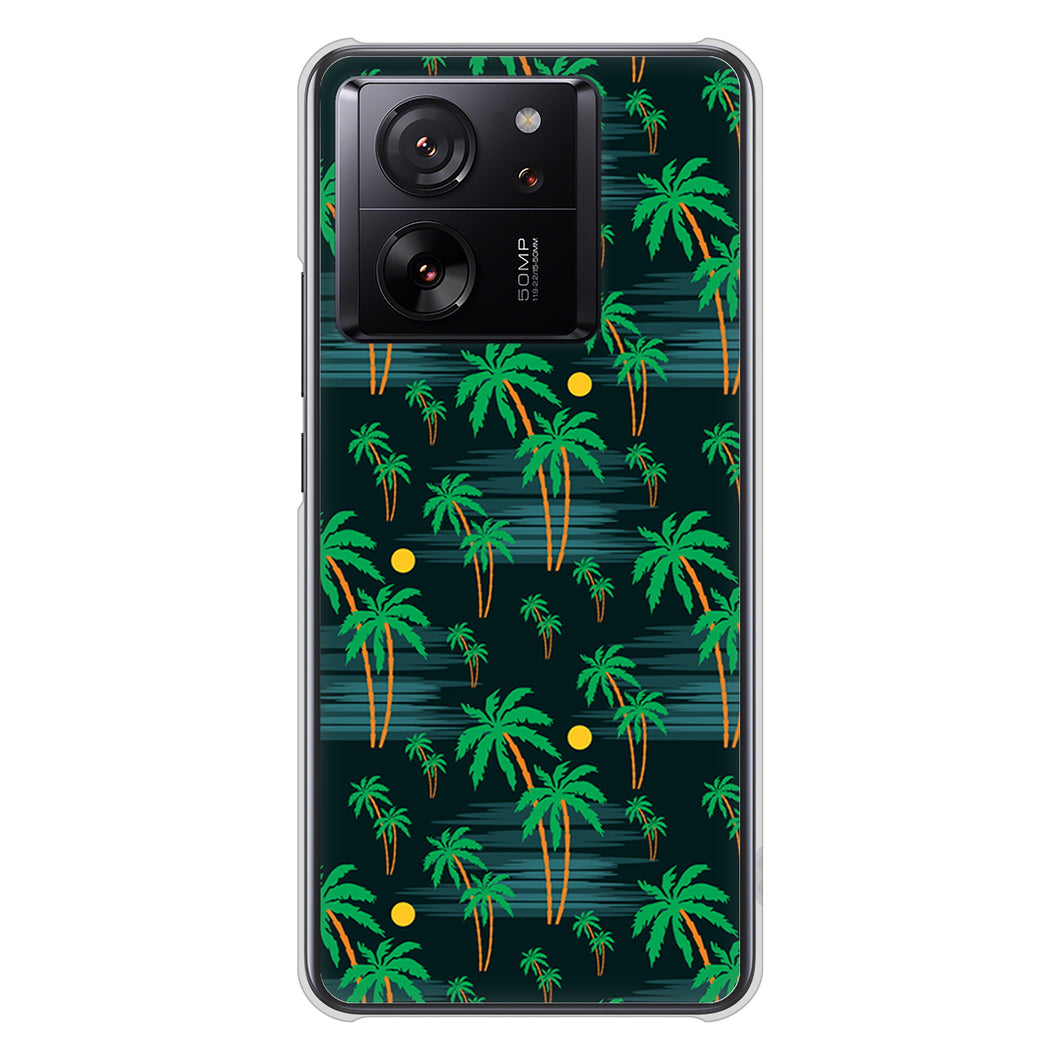 Xiaomi 13T XIG04 au 高画質仕上げ 背面印刷 ハードケース 【1315 月夜とヤシ】