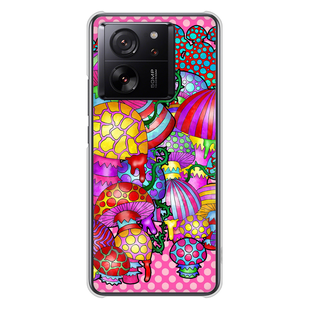 Xiaomi 13T XIG04 au 高画質仕上げ 背面印刷 ハードケースむかいあぐる きのこ