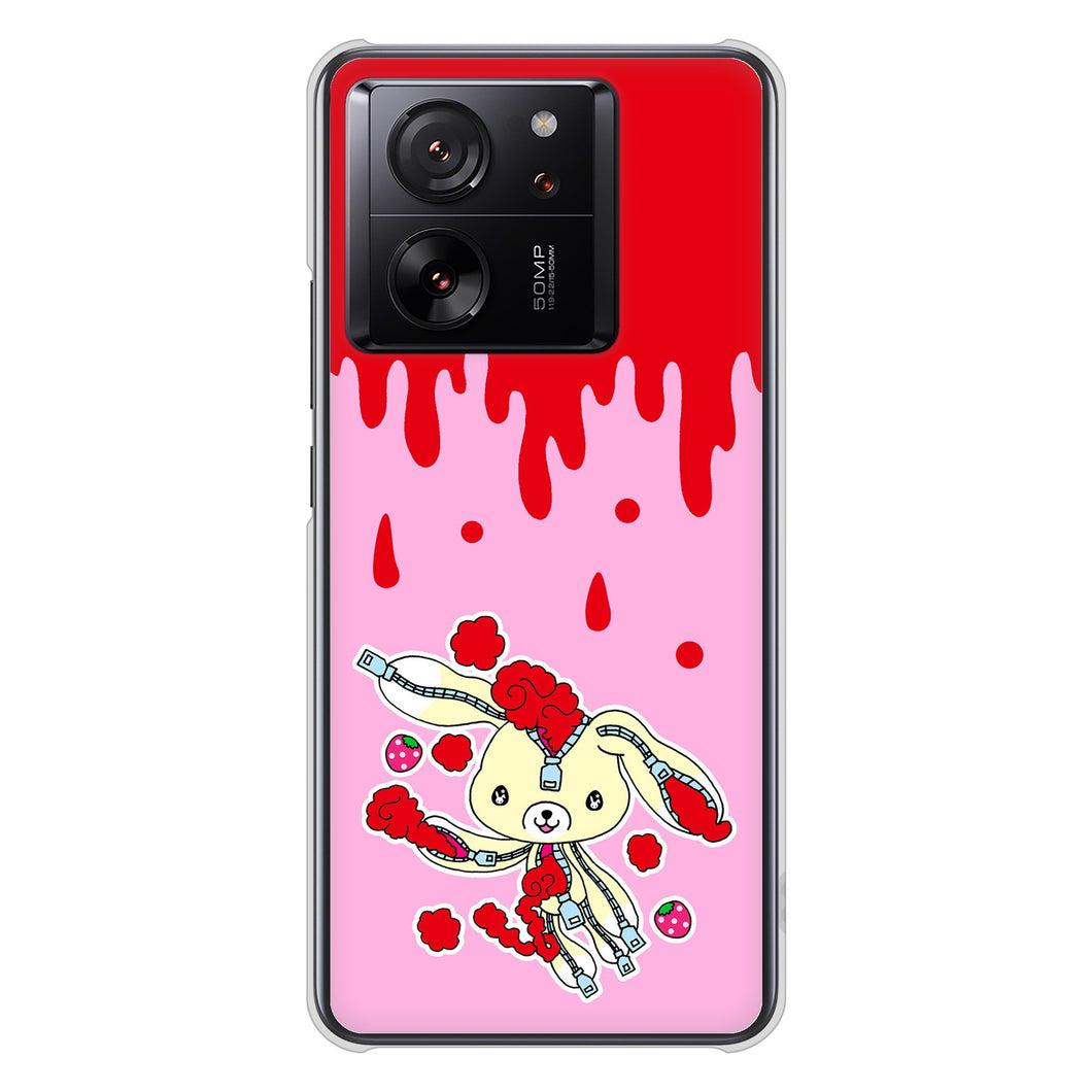 Xiaomi 13T XIG04 au 高画質仕上げ 背面印刷 ハードケースむかいあぐる ジッパーうさぎのジッピョン