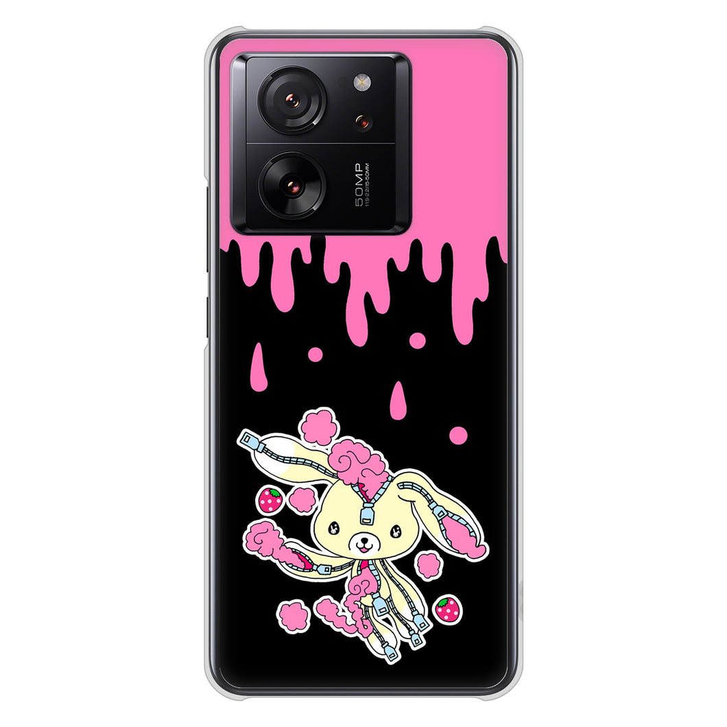 Xiaomi 13T XIG04 au 高画質仕上げ 背面印刷 ハードケースむかいあぐる ジッパーうさぎのジッピョン