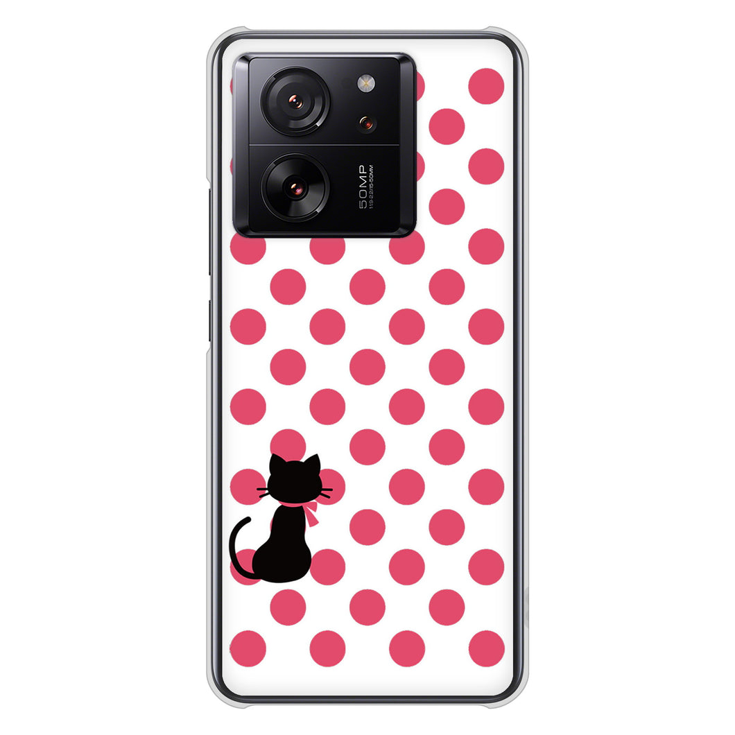 Xiaomi 13T XIG04 au 高画質仕上げ 背面印刷 ハードケースネコとシンプルミルキー