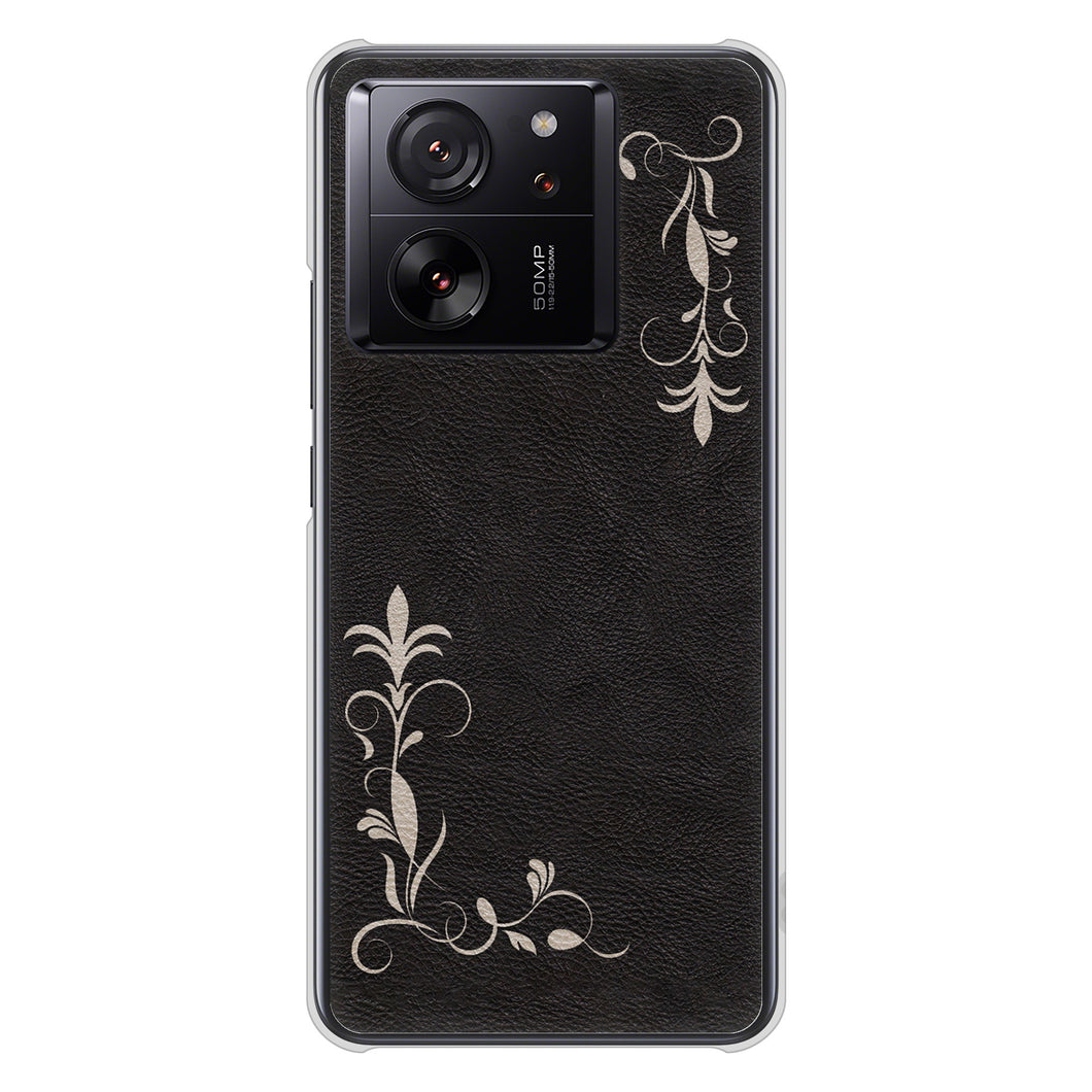 Xiaomi 13T XIG04 au 高画質仕上げ 背面印刷 ハードケース 【EK825 レザー風グラスフレーム】