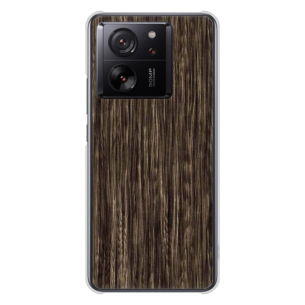 Xiaomi 13T XIG04 au 高画質仕上げ 背面印刷 ハードケース 【EK848 木目ダークブラウン】