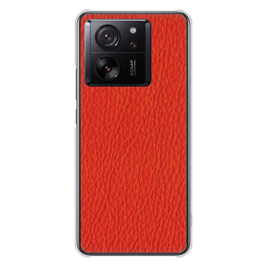 Xiaomi 13T XIG04 au 高画質仕上げ 背面印刷 ハードケース 【EK852 レザー風レッド】