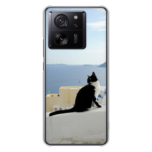 Xiaomi 13T XIG04 au 高画質仕上げ 背面印刷 ハードケース 【VA805 ネコと地中海】