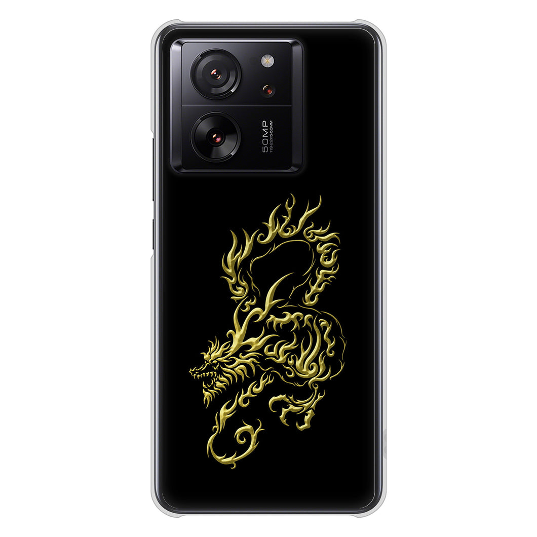 Xiaomi 13T XIG04 au 高画質仕上げ 背面印刷 ハードケース 【VA831 闇と龍】