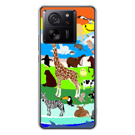 Xiaomi 13T XIG04 au 高画質仕上げ 背面印刷 ハードケース 【YJ201 アニマルプラネット】