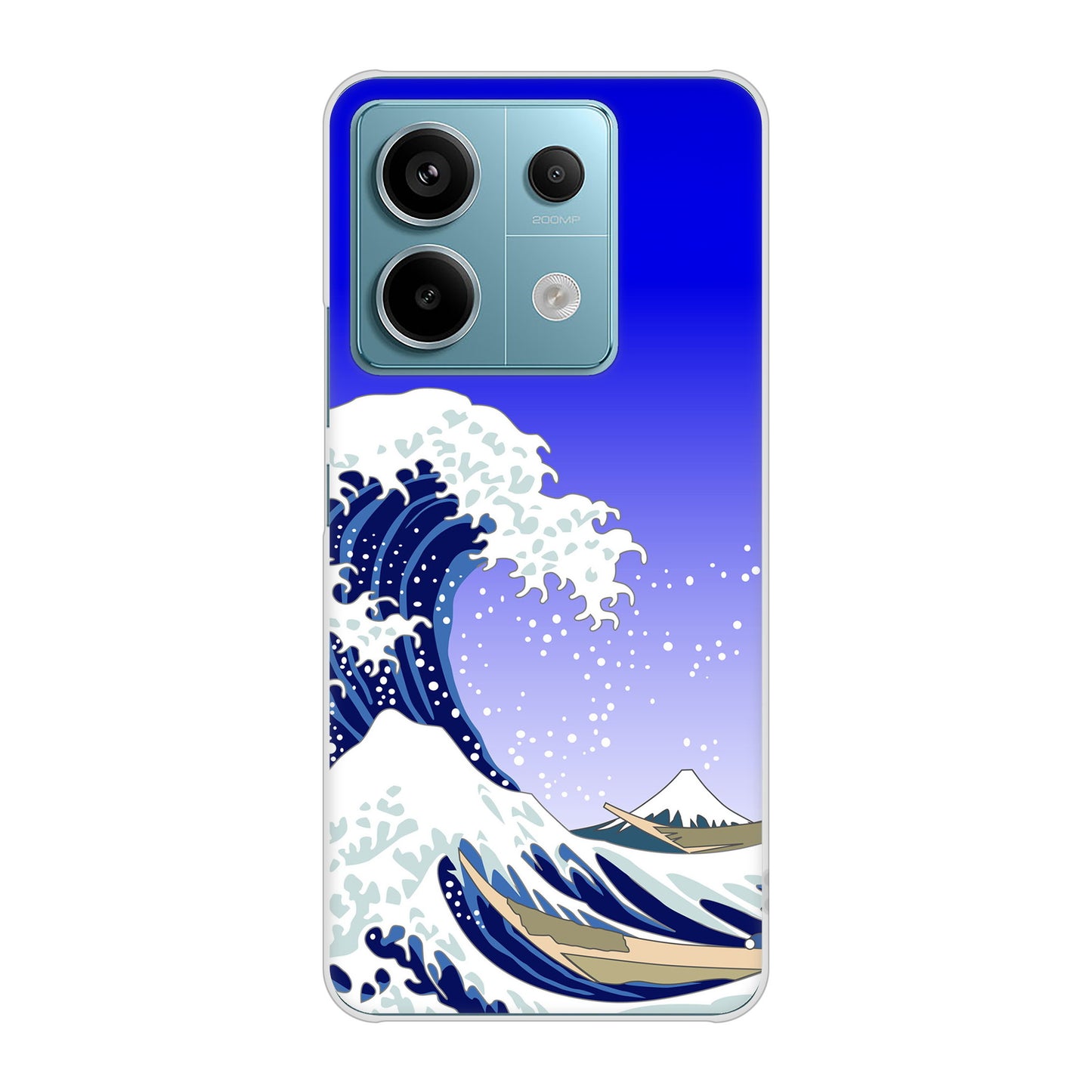 Xiaomi Redmi Note 13 Pro 5G XIG05 au 高画質仕上げ 背面印刷 ハードケース 【625 波に富士】