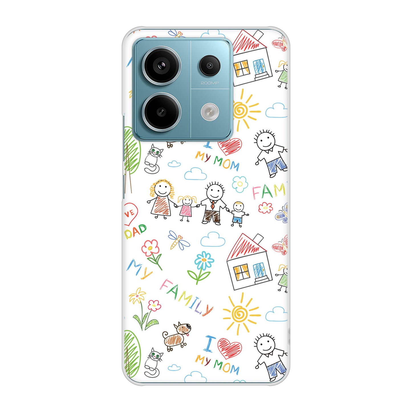Xiaomi Redmi Note 13 Pro 5G XIG05 au 高画質仕上げ 背面印刷 ハードケースカップル&ファミリー