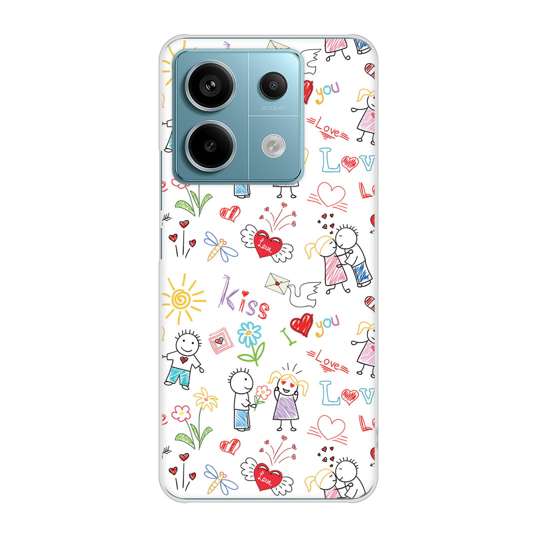Xiaomi Redmi Note 13 Pro 5G XIG05 au 高画質仕上げ 背面印刷 ハードケースカップル&ファミリー