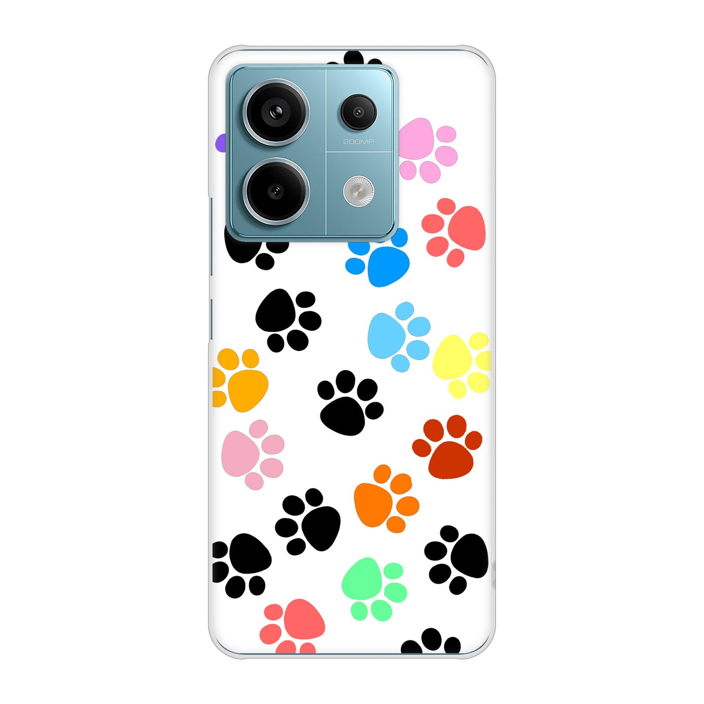 Xiaomi Redmi Note 13 Pro 5G XIG05 au 高画質仕上げ 背面印刷 ハードケース 【1108 あしあとカラフル】