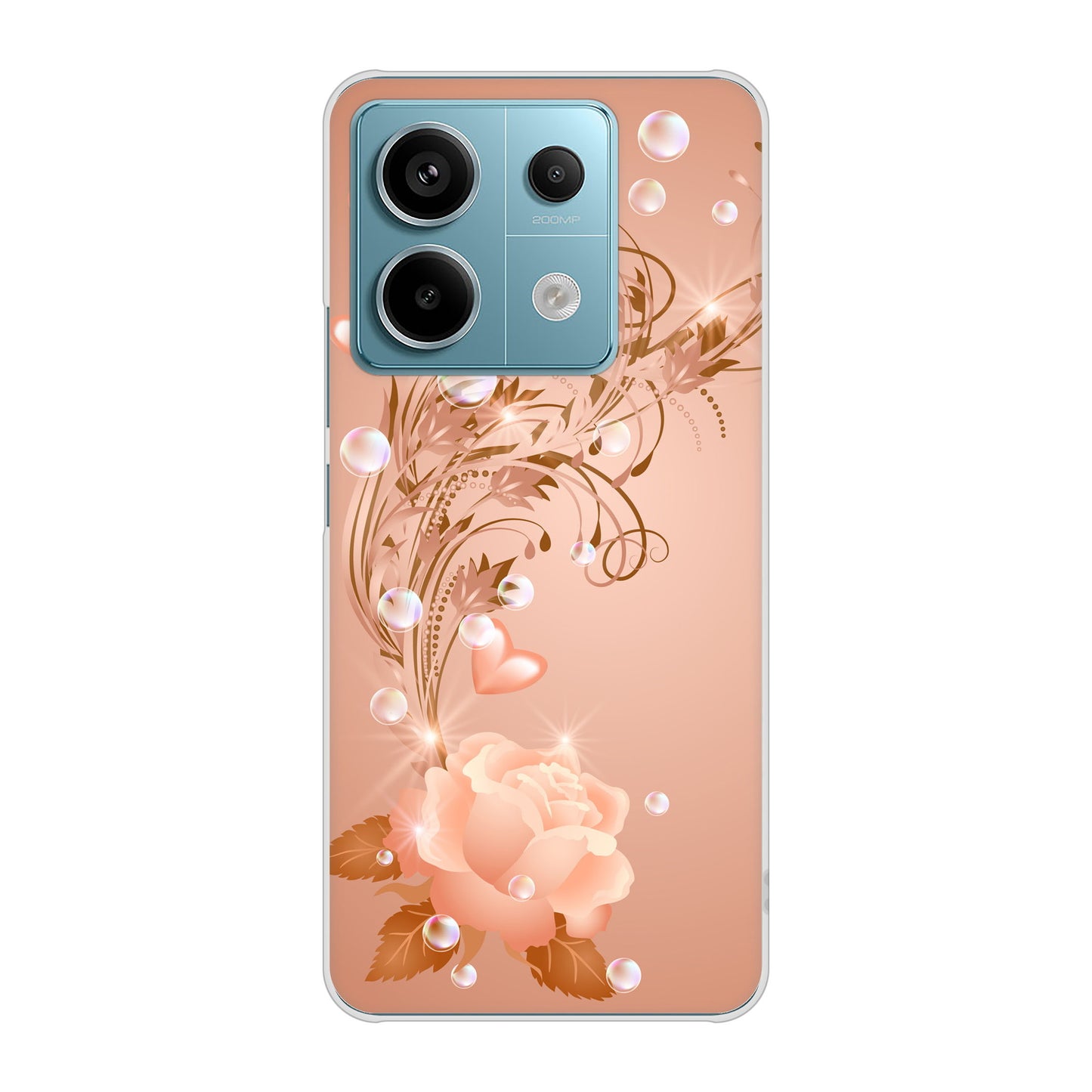 Xiaomi Redmi Note 13 Pro 5G XIG05 au 高画質仕上げ 背面印刷 ハードケースロマンチックなバラ