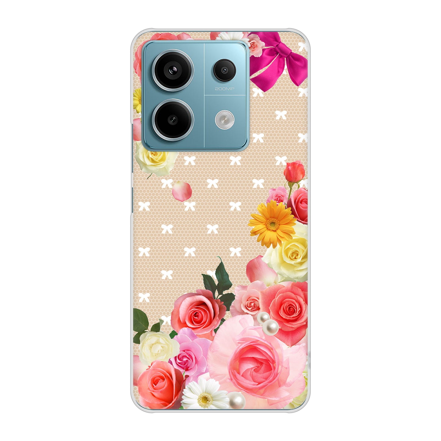 Xiaomi Redmi Note 13 Pro 5G XIG05 au 高画質仕上げ 背面印刷 ハードケースロマンチックなバラ