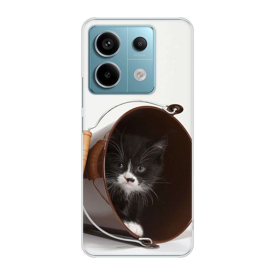 Xiaomi Redmi Note 13 Pro 5G XIG05 au 高画質仕上げ 背面印刷 ハードケース 【VA800 ネコとバケツ】