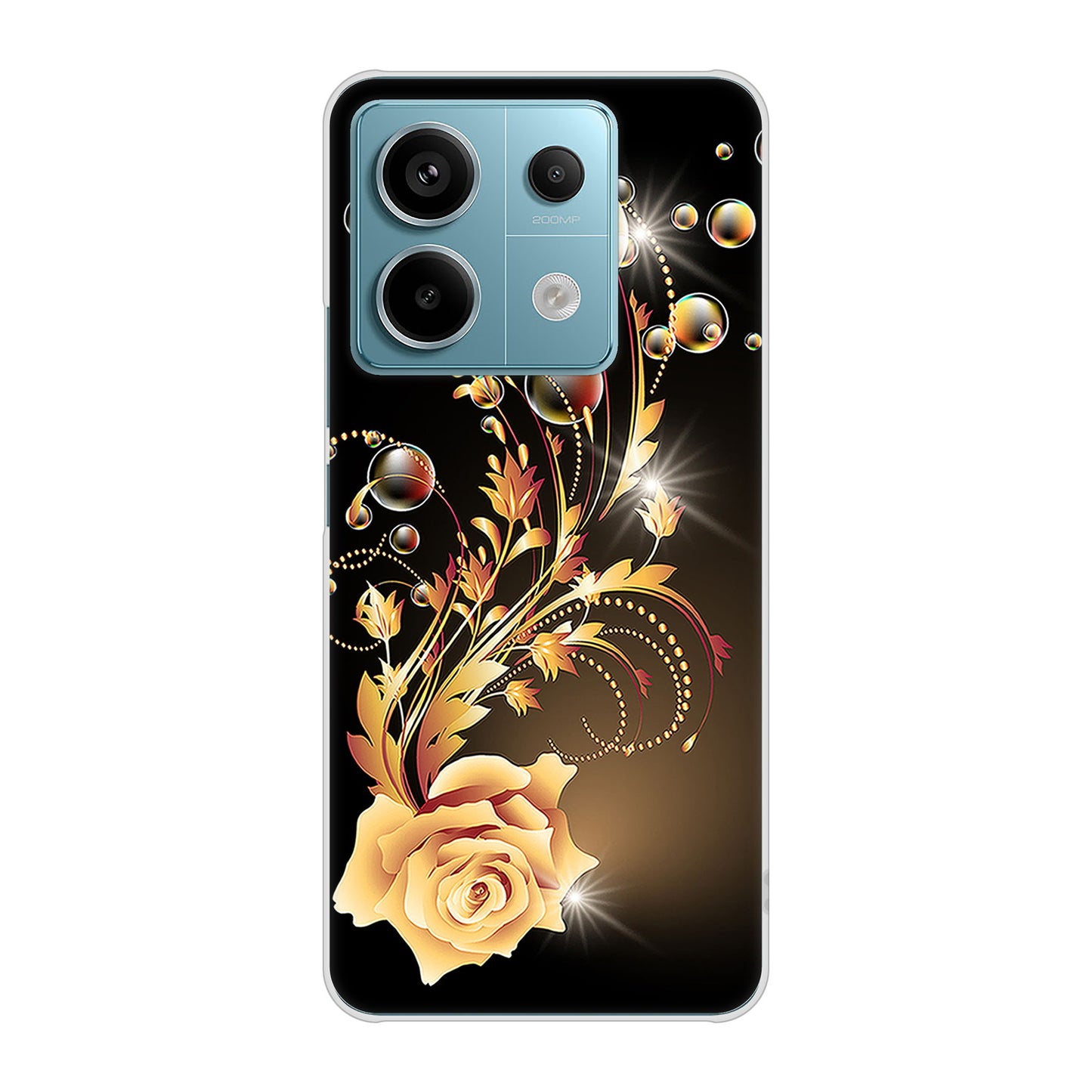Xiaomi Redmi Note 13 Pro 5G XIG05 au 高画質仕上げ 背面印刷 ハードケースロマンチックなバラ