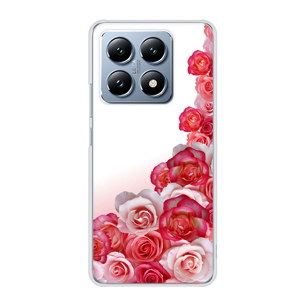 Xiaomi 14T XIG07 au 高画質仕上げ 背面印刷 ハードケースロマンチックなバラ