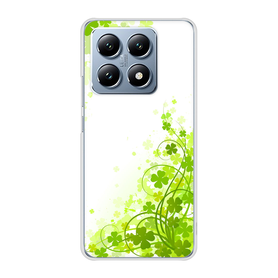 Xiaomi 14T XIG07 au 高画質仕上げ 背面印刷 ハードケース 【565 四葉のクローバー】